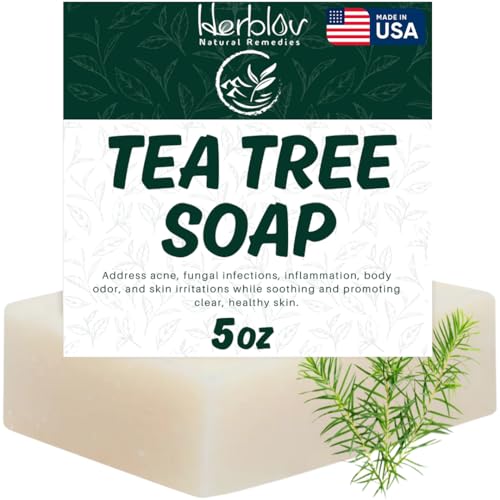 Herblov Tea Tree Soap Bar – Natural Acne Cleanser for Face & Body