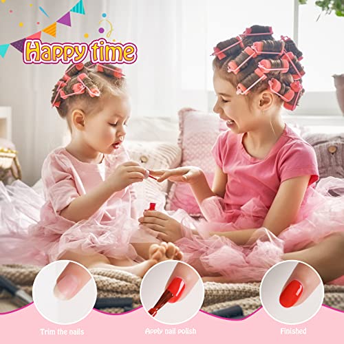 TOMICCA 18 Pcs Kids Nail Polish Set - Non-Toxic, Peel Off, Quick Dry
