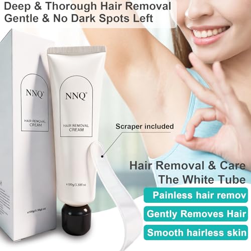 Hair Removal Cream For Women Men, Painless Depilatory Cream for Legs, Arms, Bikini Line & Underarms, Fast Body Hair Remover for Sensitive Skin, Moisturizing & Smoothing Formula, 3.38 FL OZ