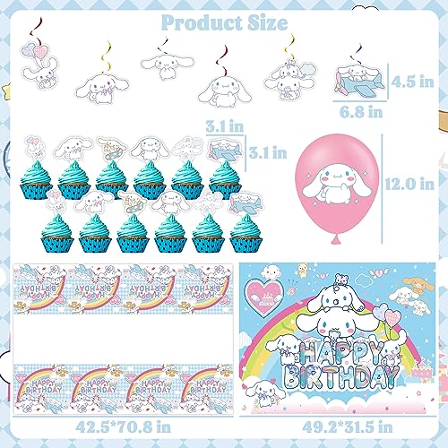 Kawaii Birthday Party Decorations Set - 15 Latex Balloons & More