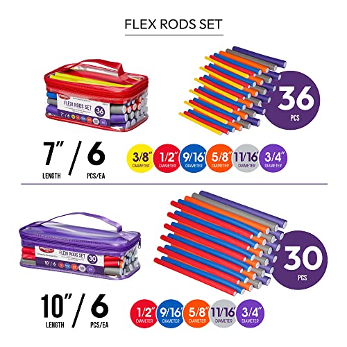 Red by Kiss 30 PCS Flexi Rods Set - 10 Inch No Heat Curlers