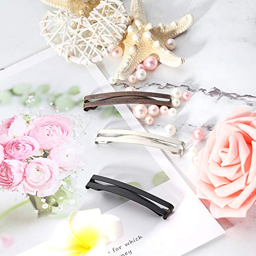 Hotop 30pcs No-Slip Hair Barrettes - Black, Brown, Silver Clips