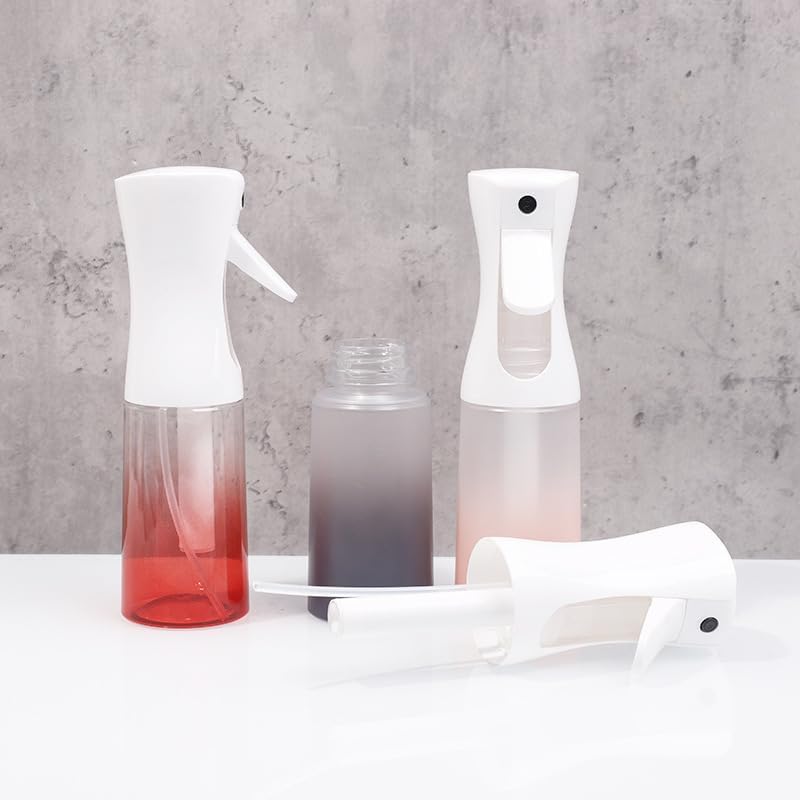 Ultra Fine Mist Spray Bottle - 200ml Continuous Sprayer for Hair Care | Travel Size Black Plastic Container