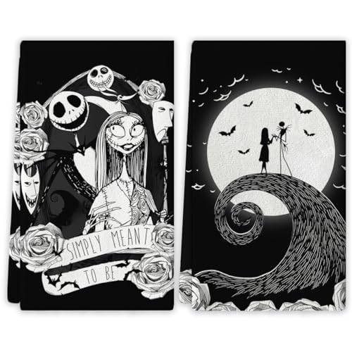 Spooky Halloween Kitchen Towels Set - 18x26 Inch, 2 Pcs