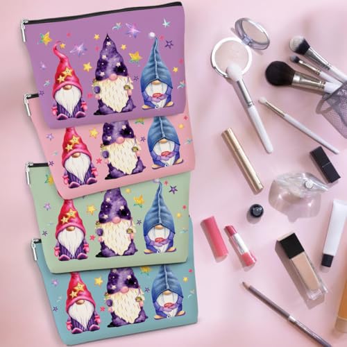 Cute Gnome Star Makeup Bag - 4 Pack Waterproof Cosmetic Bags