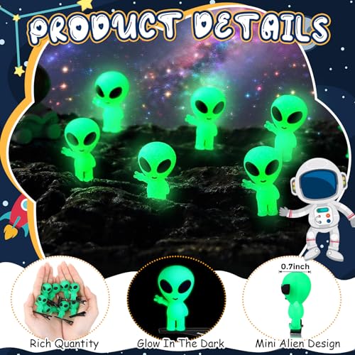 30 Pcs Glow in the Dark Alien Hair Clips - Quirky Rave Hair Accessories