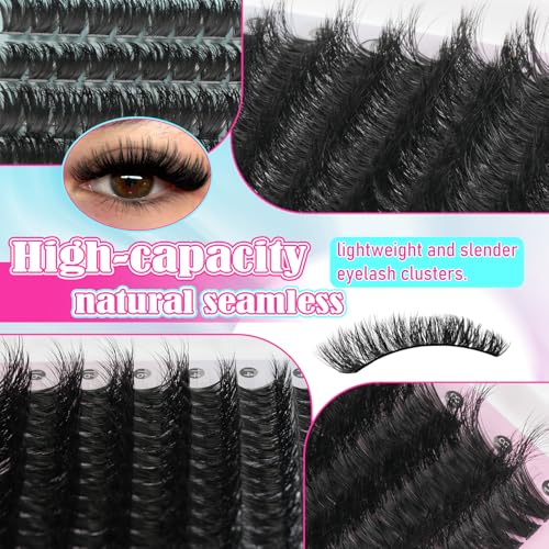 Mamzy 608Pcs Fluffy Lash Clusters Kit - 80D & 100D Wispy Lashes