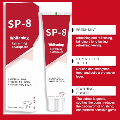 Vitacamy SP8 Probiotic Whitening Toothpaste - Ultra Brightening & Gum Protection, 2 Pack