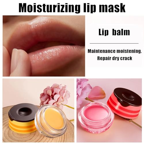 XTJXTJ Honey & Strawberry Lip Mask with Brush - Nourishing & Repairing Moisturizing Lip Care