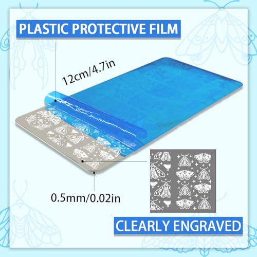 Nail Art Stamping Plates 3pcs Fantasy Tarot Moth Patterns for Nail Design