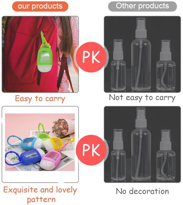 XFQUIJ 30ml Portable Refillable Travel Bottles - 5 Pack Leakproof Silicone