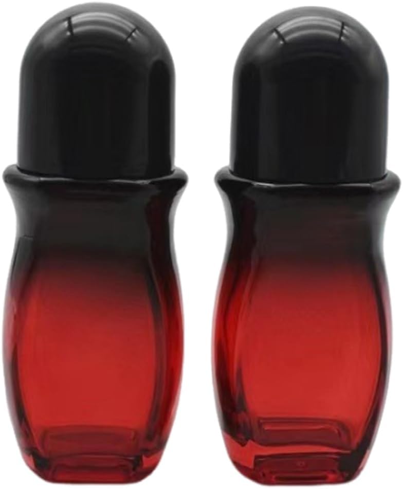 50ml Glass Roller Bottles - 2pcs Refillable Empty Bottles for Perfume & Essential Oils | Durable Design