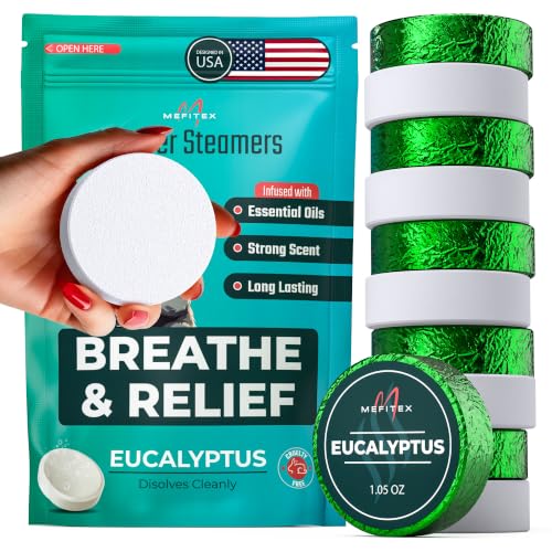 Mefitex 15 Count Shower Steamers for Men with Eucalyptus - Koala Zip Pouch, Strong Long-Lasting Scent