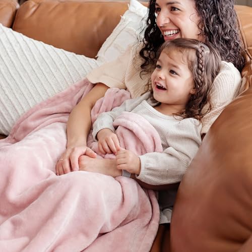 Bedsure GentleSoft Pink Throw Blanket - 50x60 Inches Cozy Fleece