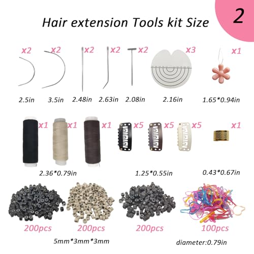 Complete Hair Extensions Tool Kit with Micro Ring Beads & Pliers