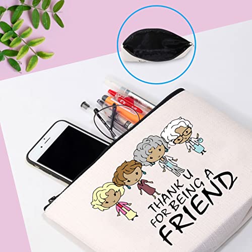 Being A Friend Makeup Bag - Funny Quote Cosmetic Bag for Friends