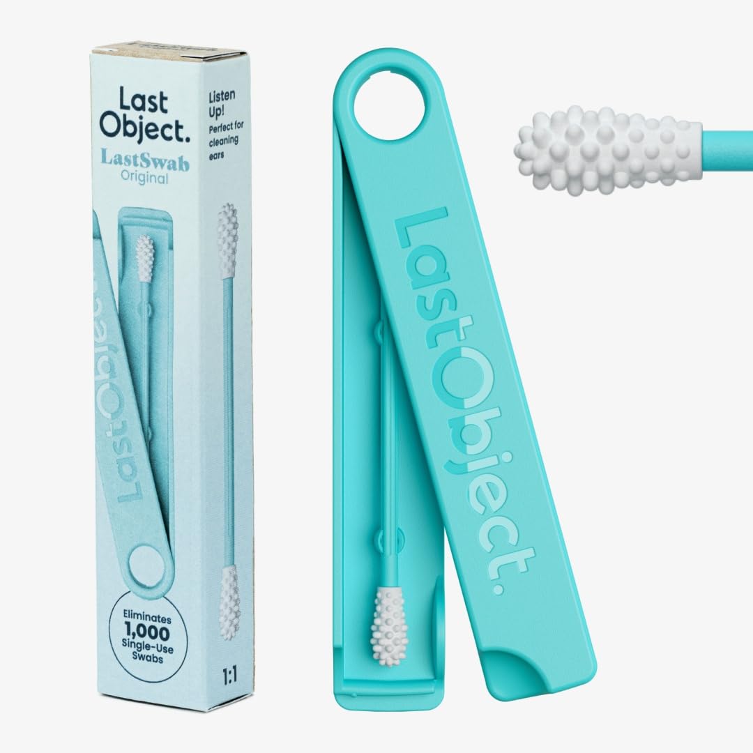 LastSwab™ Reusable Silicone Cotton Swabs - Eco-Friendly Ear Cleaning Q-Tips | Washable, Travel Case, Red