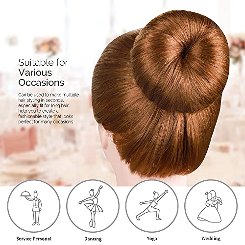FANDAMEI Brown Hair Accessory Set with Invisible Nets, Donut Makers & Bobby Pins