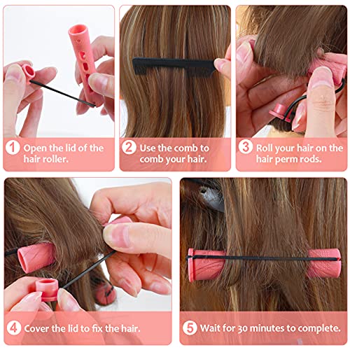 100-Piece Hair Perm Rod Set - 5 Sizes Non-Slip Cold Wave Curling Rods