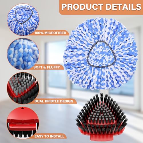 O-Cedar RinseClean Mop Replacement Heads - 2 Microfiber Refills & Stiff Brush