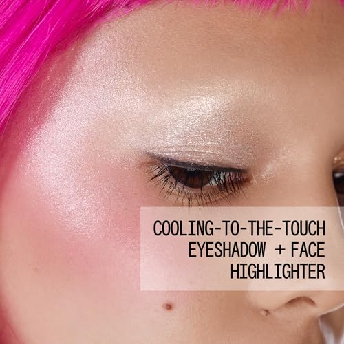 about-face Doves Cry Cooling Chromes Highlighter - Shimmer Stick for Face & Eyes, White, 0.31oz