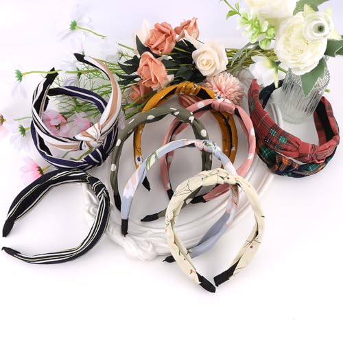 AOPRIE 10 Pack Flower Turban Headbands for Women & Girls