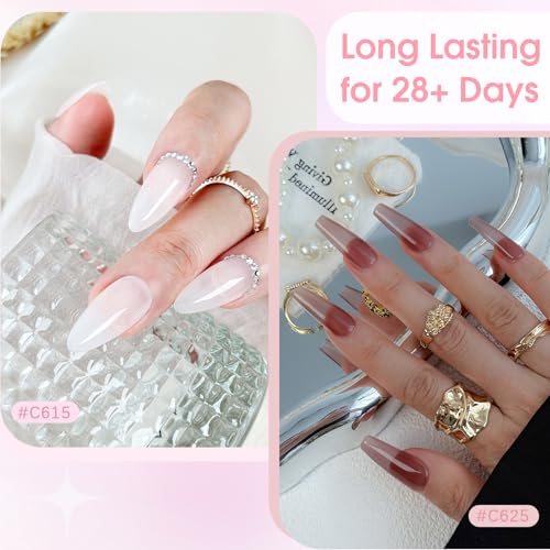 ROSALIND 30pcs Jelly Cat Eye Gel Nail Polish Set - White Moonlight