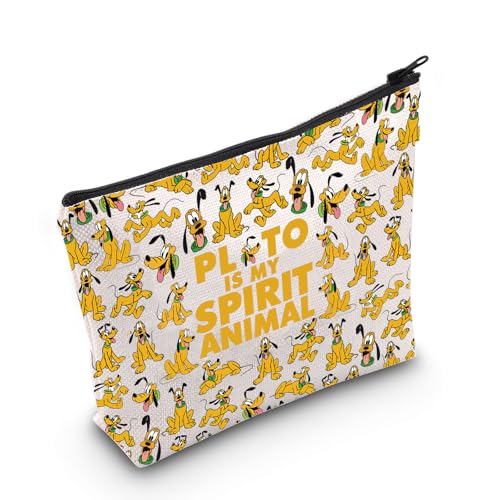 Pluto Dog Canvas Makeup Bag - Durable Zipper Pouch for Cosmetics