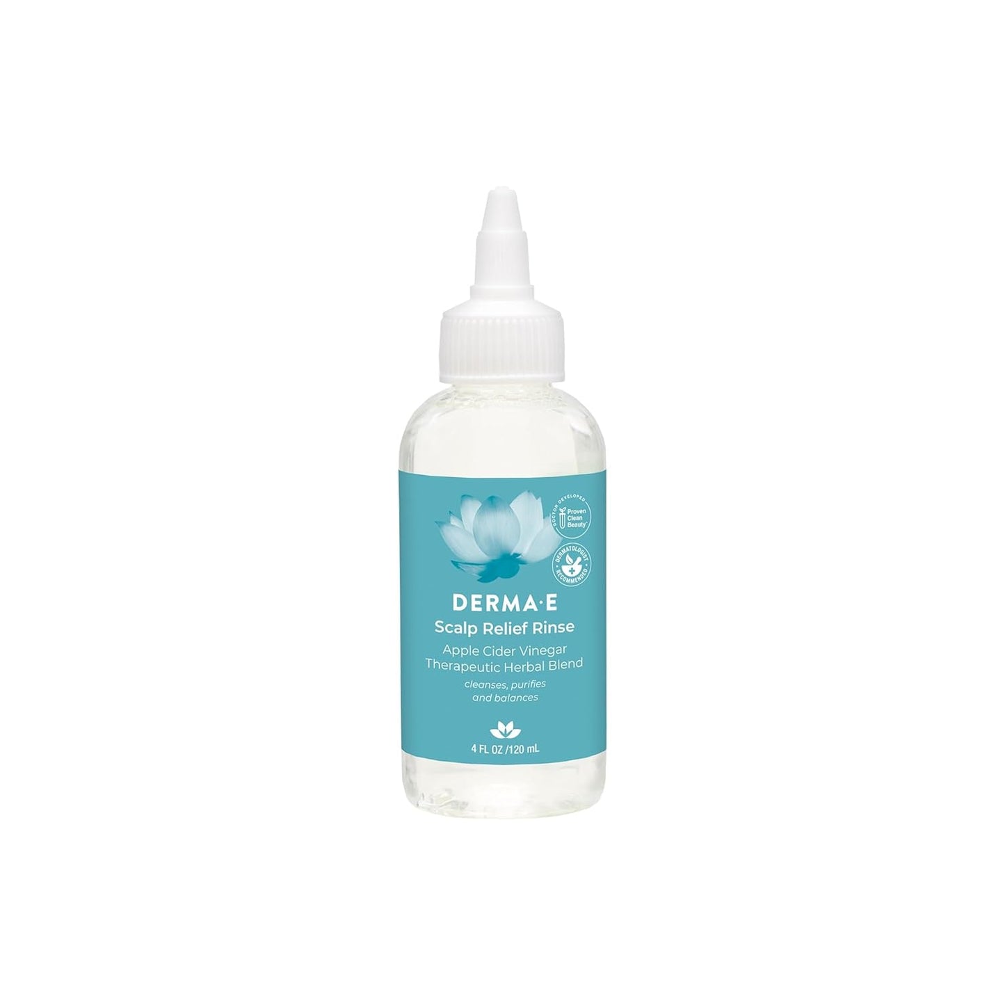 Derma E Scalp Relief Rinse - Salicylic & Lactic Acids Exfoliate Build-Up | 4 Fl Oz, Herbal Blend for Shine & Soothing
