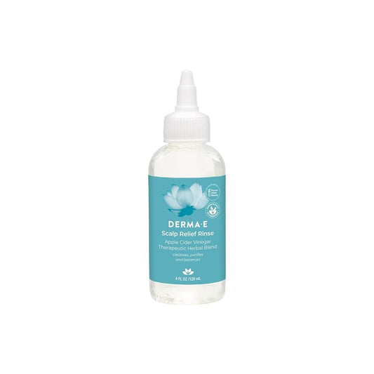 Derma E Scalp Relief Rinse - Salicylic & Lactic Acids Exfoliate Build-Up | 4 Fl Oz, Herbal Blend for Shine & Soothing