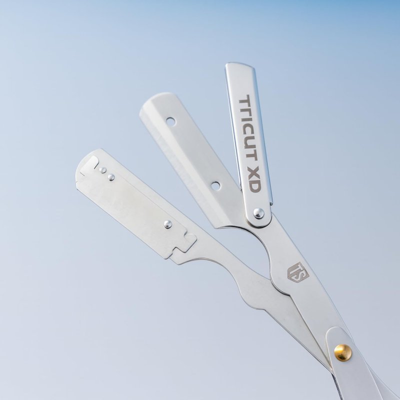 TRICUT Barber Shaving Razor – Crown Finish Professional Straight Edge Razor for Men, Stainless Steel Barber Razor for Precise Shaving & Beard Styling
