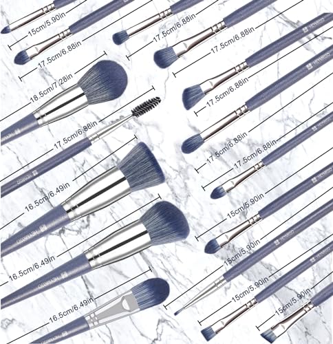 16Pcs Professional Makeup Brush Set with Synthetic Face & Eye Brushes