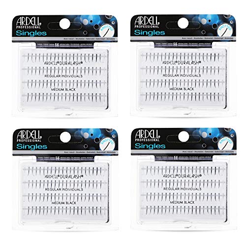 Ardell Regular Medium Black Individual Eyelash Clusters – DIY Natural Lash Extensions, 4 Pack