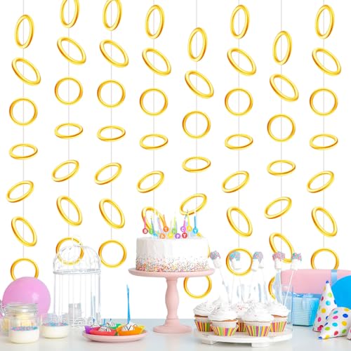 8 Pcs Gold Ring Garland Banner for Birthday & Party Decor