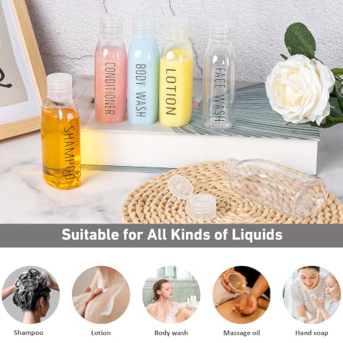 TSA-Approved 3.4oz Clear Travel Bottles - 6-Pack with Printed Labels