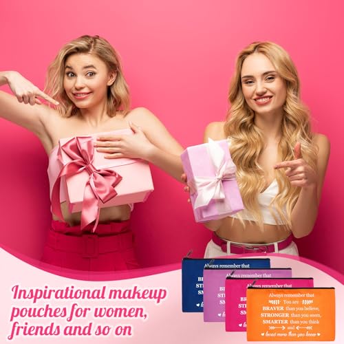20 Pcs Inspirational Makeup Bags - 'You Are Brave' Cosmetic Pouch Bulk Gift