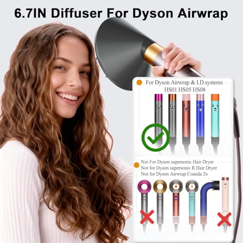 Extra Large Curl Diffuser for Dyson Airwrap HS01 HS05 HS08 - Gray