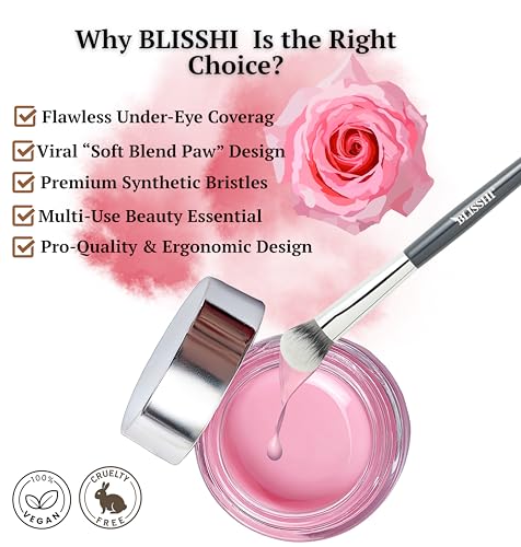 BLISSHI B607 Concealer Brush – Kitten Paw Makeup Brush for Flawless Blending