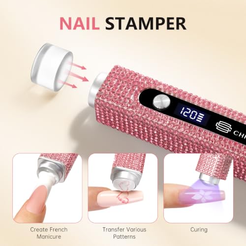 Pink Diamond Flash Cure Nail Lamp with UV Light for Gel Nails, Handheld