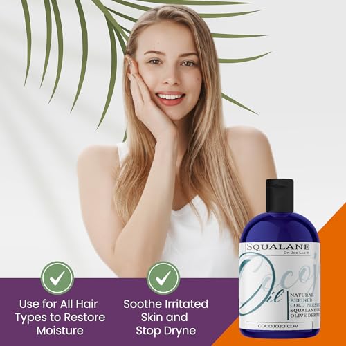 Dr. Joe Lab Pure Olive Squalane Oil - Vegan Face, Skin & Hair Moisturizer, 4 oz