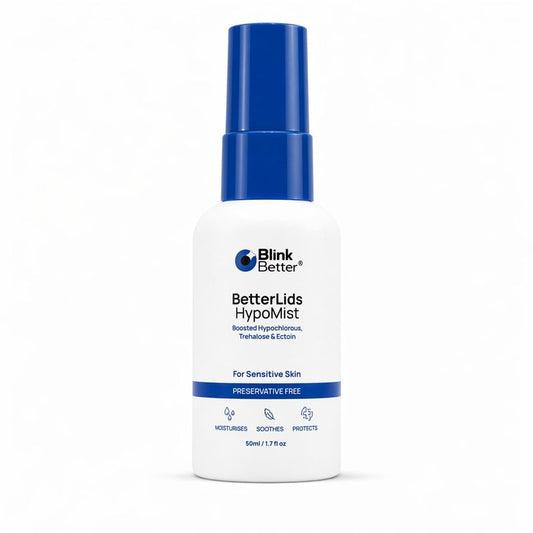 BetterLids Eyelid Spray - Boosted Hypochlorous Acid Mist for Blepharitis | Gentle Non-Sting Cleanser, 50 ml