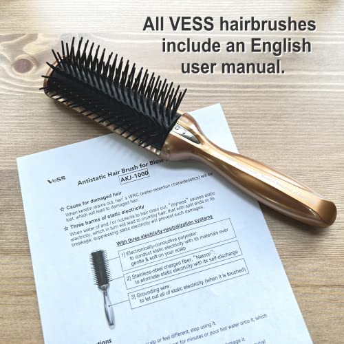 VESS Anti-Static Blow Dryer Brush - Large Professional Detangling Hairbrush