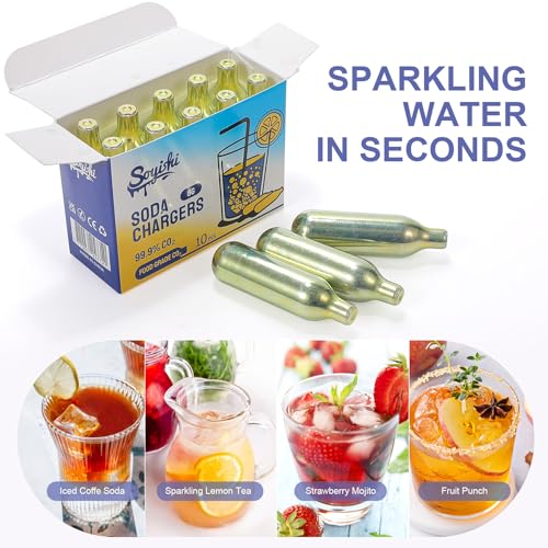 8g CO2 Soda Cartridges - Food Grade Chargers for Siphons (10 Pcs)