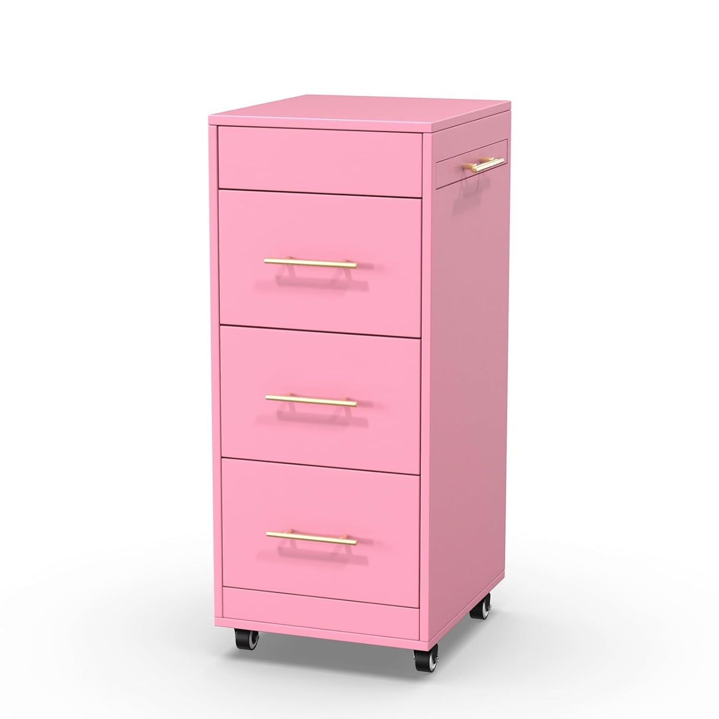 Salon Trolley Cart - 3-Drawer Rolling Hair Styling Station with Wheels | Mobile Beauty Trolley for Salon & Spa - White