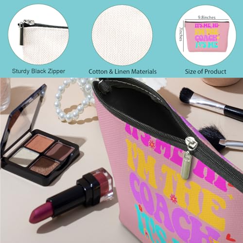 Funny Coach Appreciation Makeup Bag Set - 4 Pack Cotton Travel Pouch
