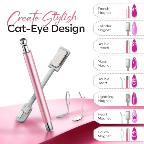 Modelones Cat Eye Magnet Set - 5PCS 3-in-1 Nail Art Tool