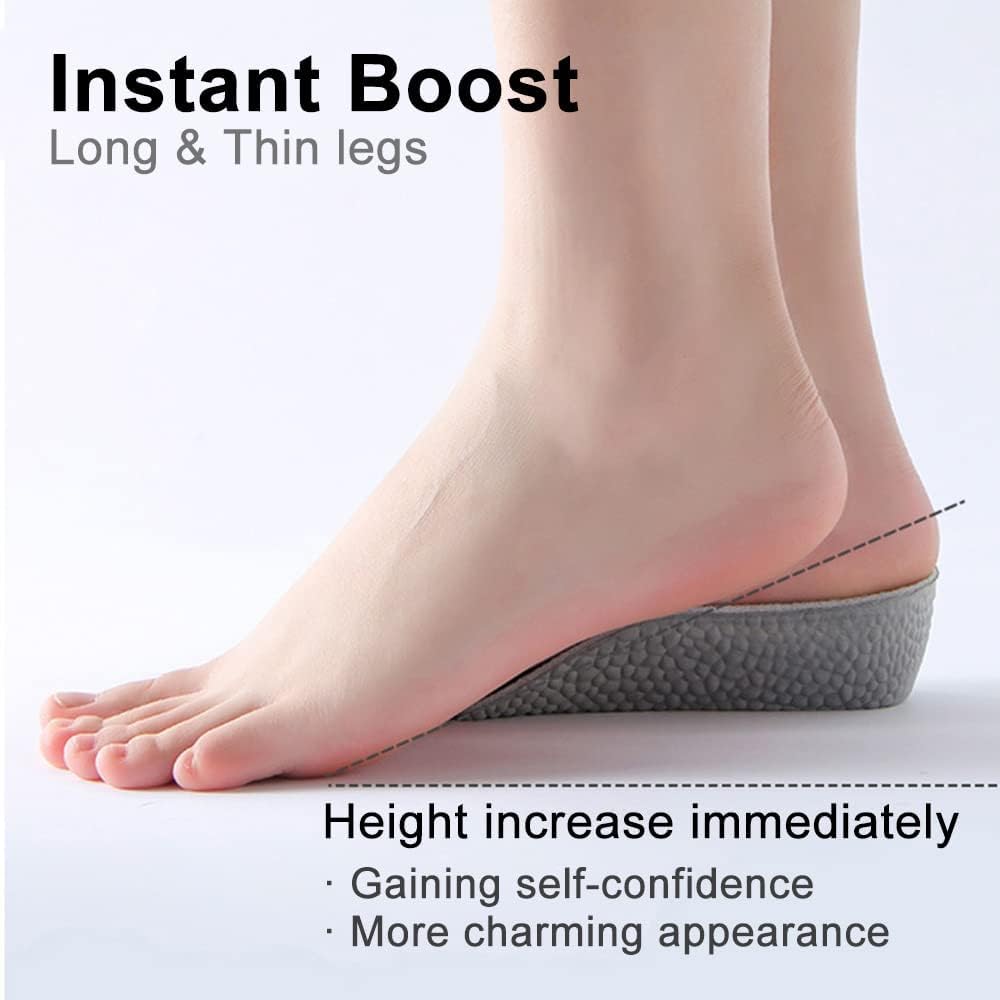 6pcs Height Increase Insoles, 0.6 Inch Elevator Shoe Inserts for Men Women with Arch Support, Gray Comfort Shoe-Insoles for Slight Lift