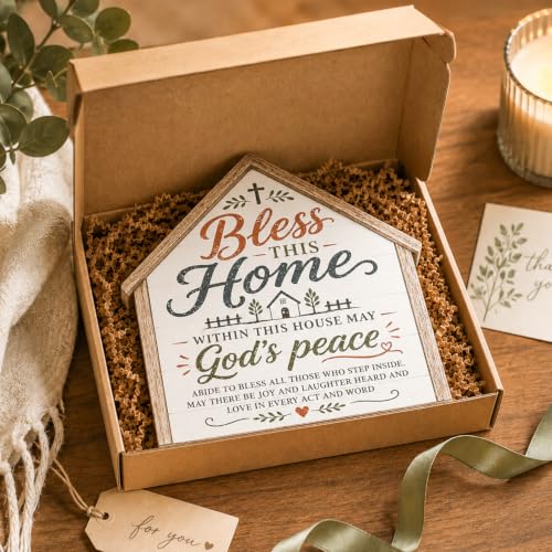Bless This Home Sign - Inspirational Christian Decor for New Homes