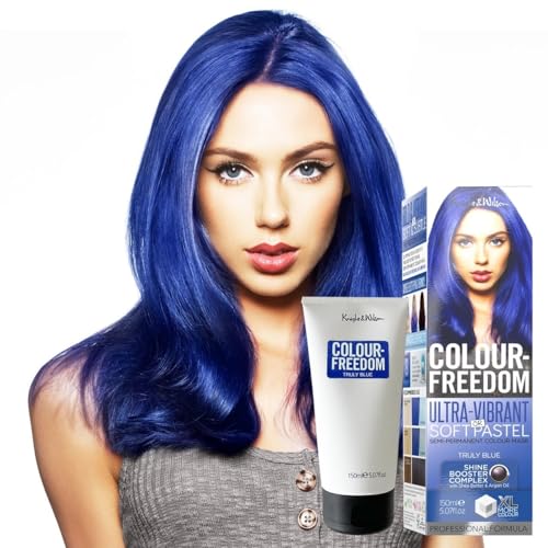 Knight & Wilson Color-Freedom Truly Blue 150ml Semi-Permanent Color Mask - Ammonia-Free, Shine Booster, 5.07 Fl Oz