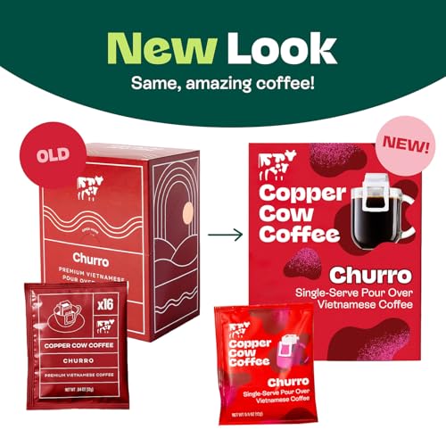 Copper Cow Coffee Churro Dark Roast Single-Serve Pour Over (8 Pack)